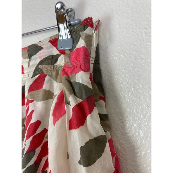 NIC + ZOE Skirt Silk Midi Aline Pleated Flared Lined Side Zipper Red Medium 8 - Picture 4 of 9